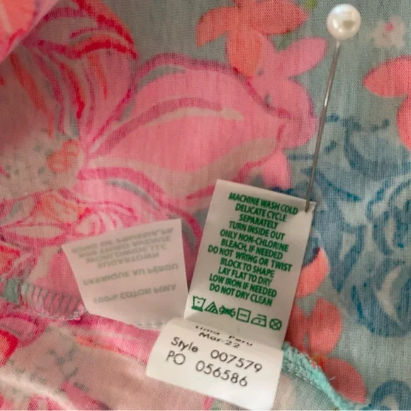 Lilly Pulitzer Alessa Swing Dress L Tropical Luscious Lions NWT Surf Blue - Picture 8 of 8